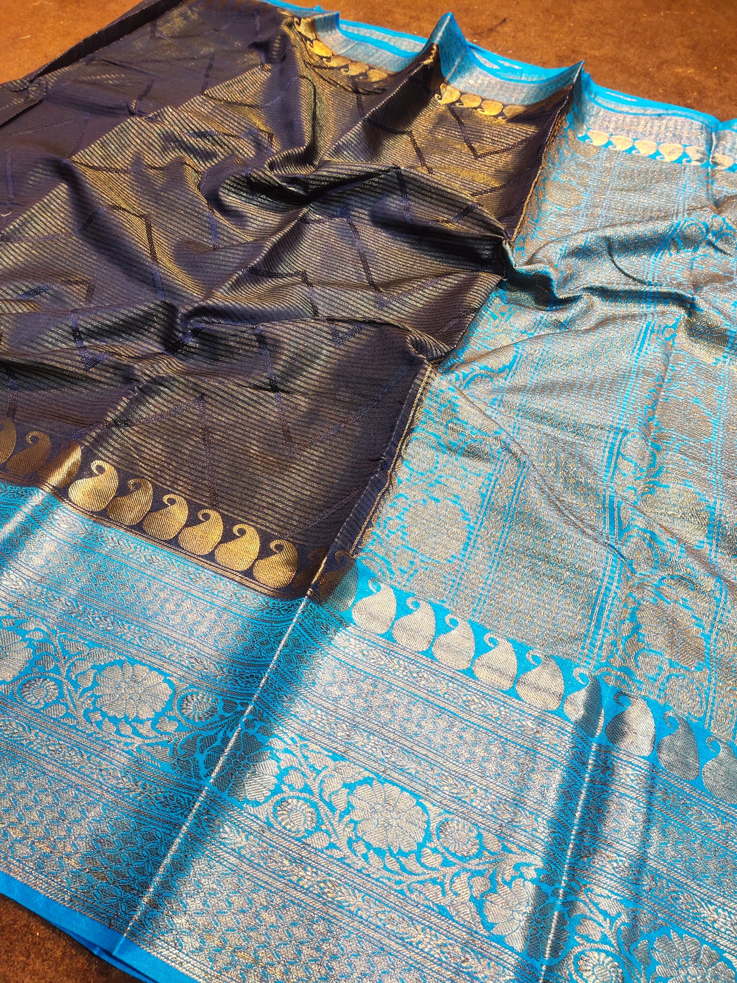 Dupion Strip Weaving Handloom Saree