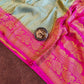 Semi Mashru Silk Contrast Dye Gold Zari Weaving Saree