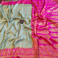 Semi Mashru Silk Contrast Dye Gold Zari Weaving Saree