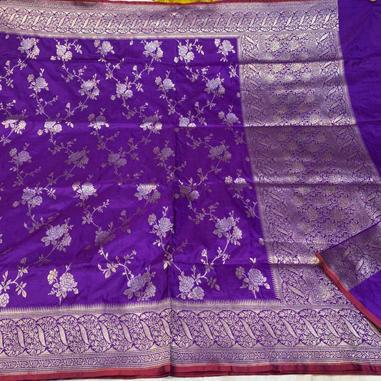 100% Pure Kataan Silk Allover Jaal Cutwork Weaving Sona Rupa Jangla Sarees