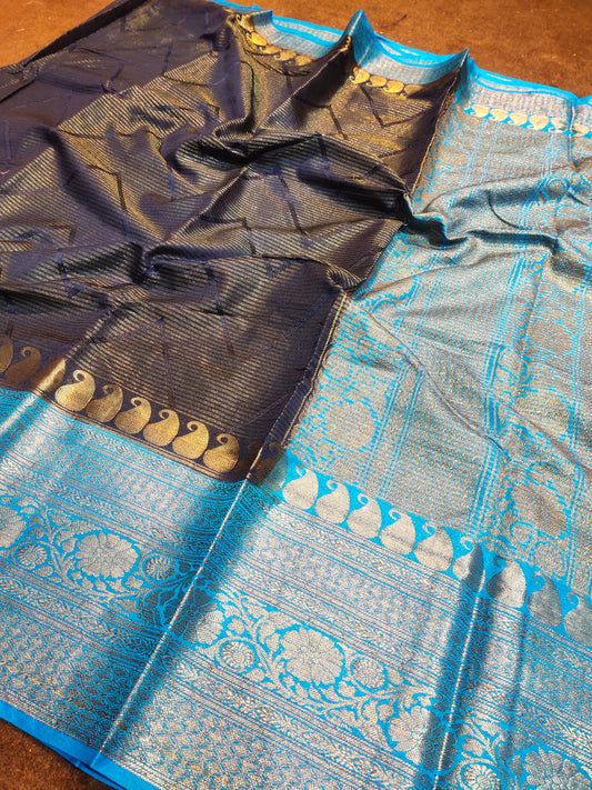 Dupion Strip Weaving Handloom Saree