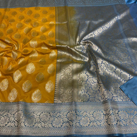 Saree Summer Silk Butta Zari Satin Border Handloom Weaving