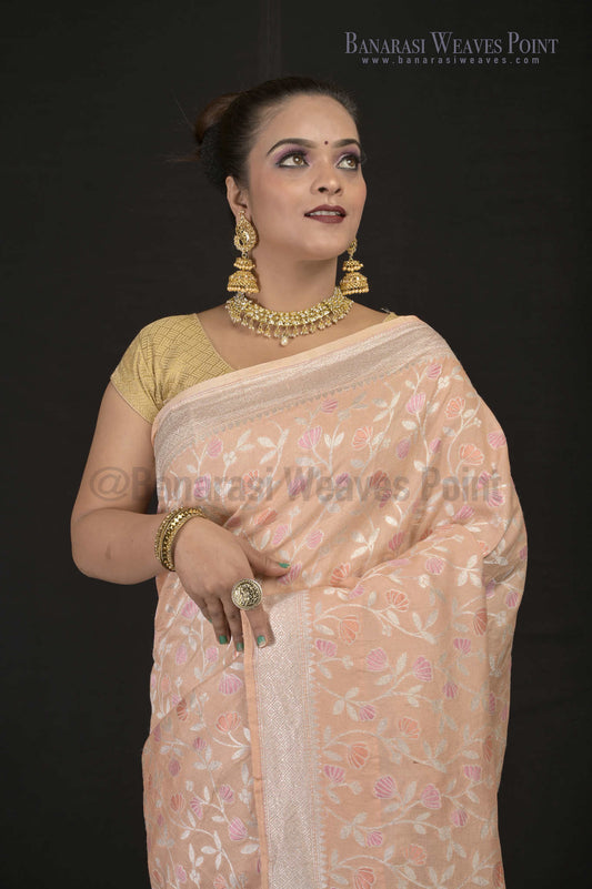 Banarasi Handloom Pure Tussar Georgette Silk Saree