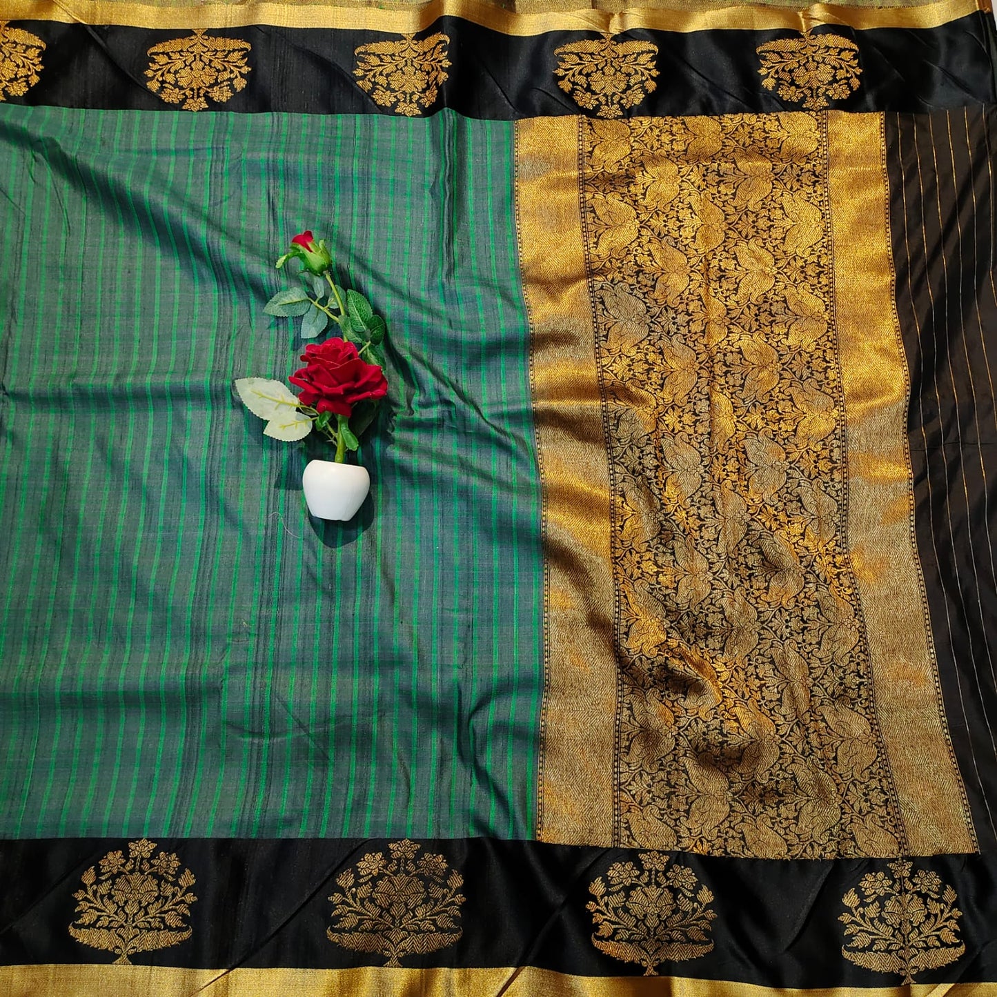 Pure Tussar Silk Handloom Hand Weaving Kadwa Saree