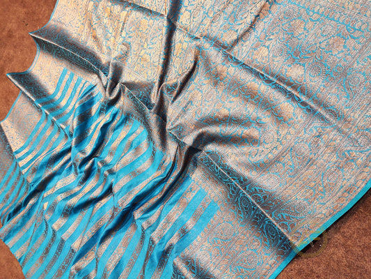 100% Banarasi Worm Silk Antique Zari Full Weaving Saree