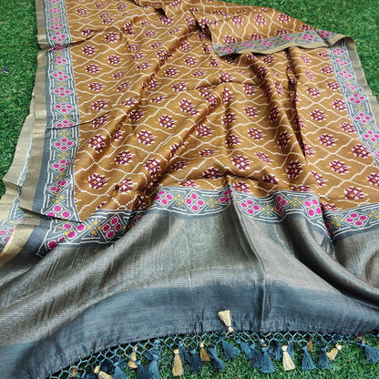 Pure Chendari Cotton Munga Suit with Dupatta Mustured Color